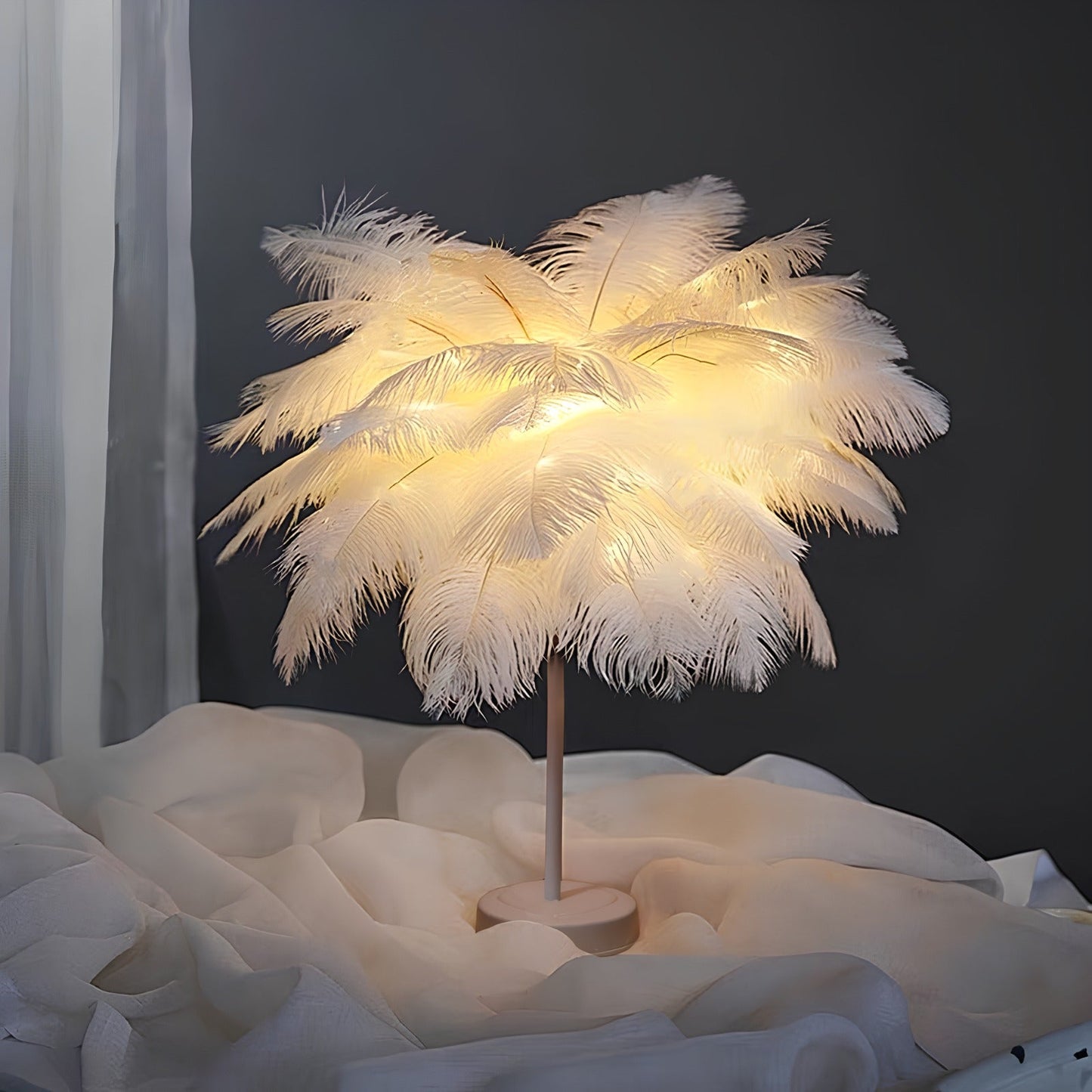 LUMARO Lampa Palma z Piór