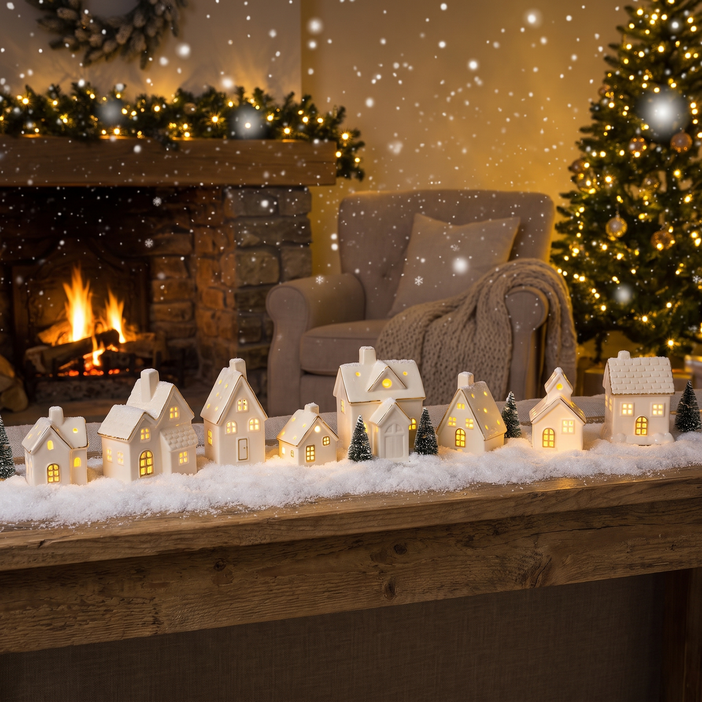 Snowhaven™ Ceramiczna wioska w aranżacji lifestyle