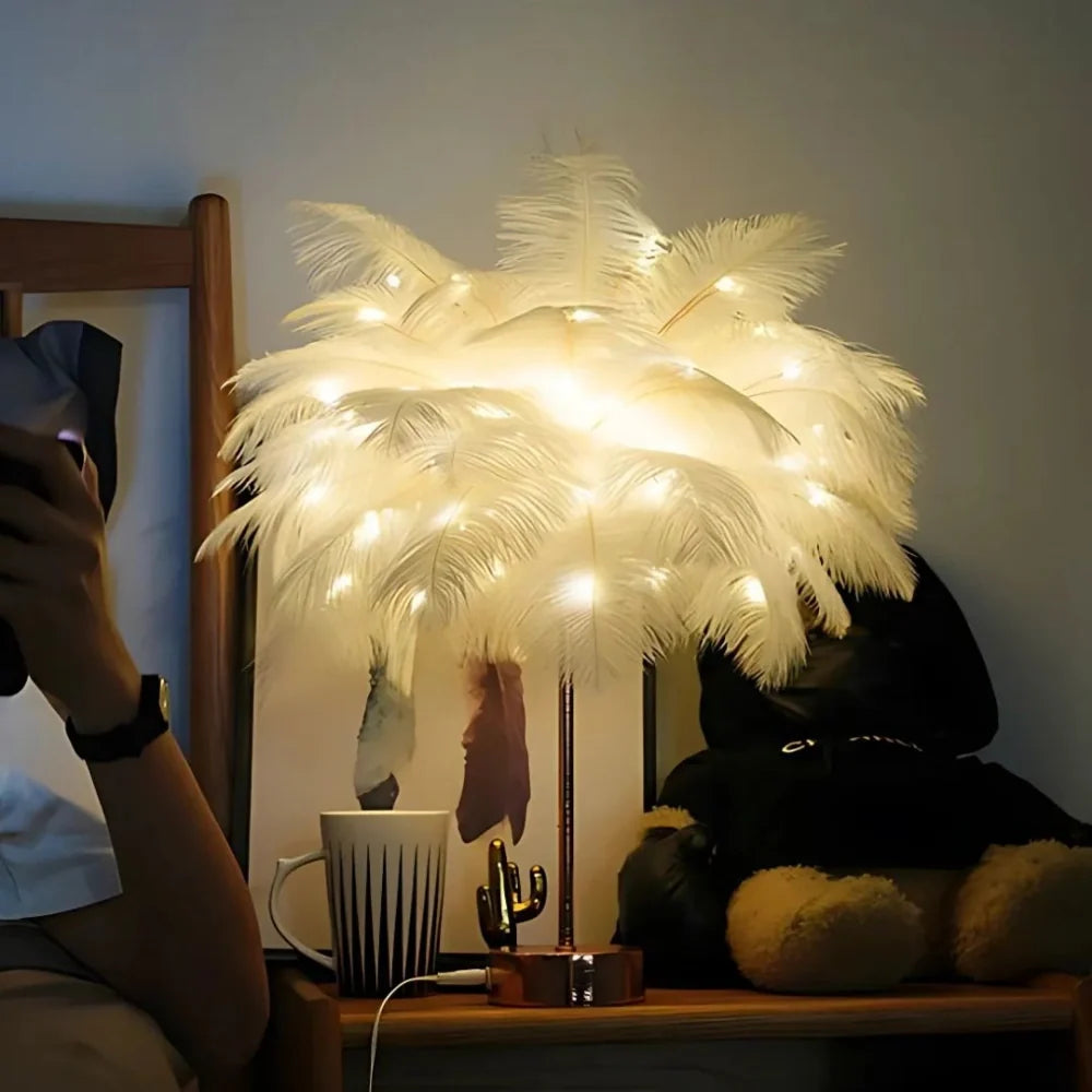 LUMARO Lampa Palma z Piór