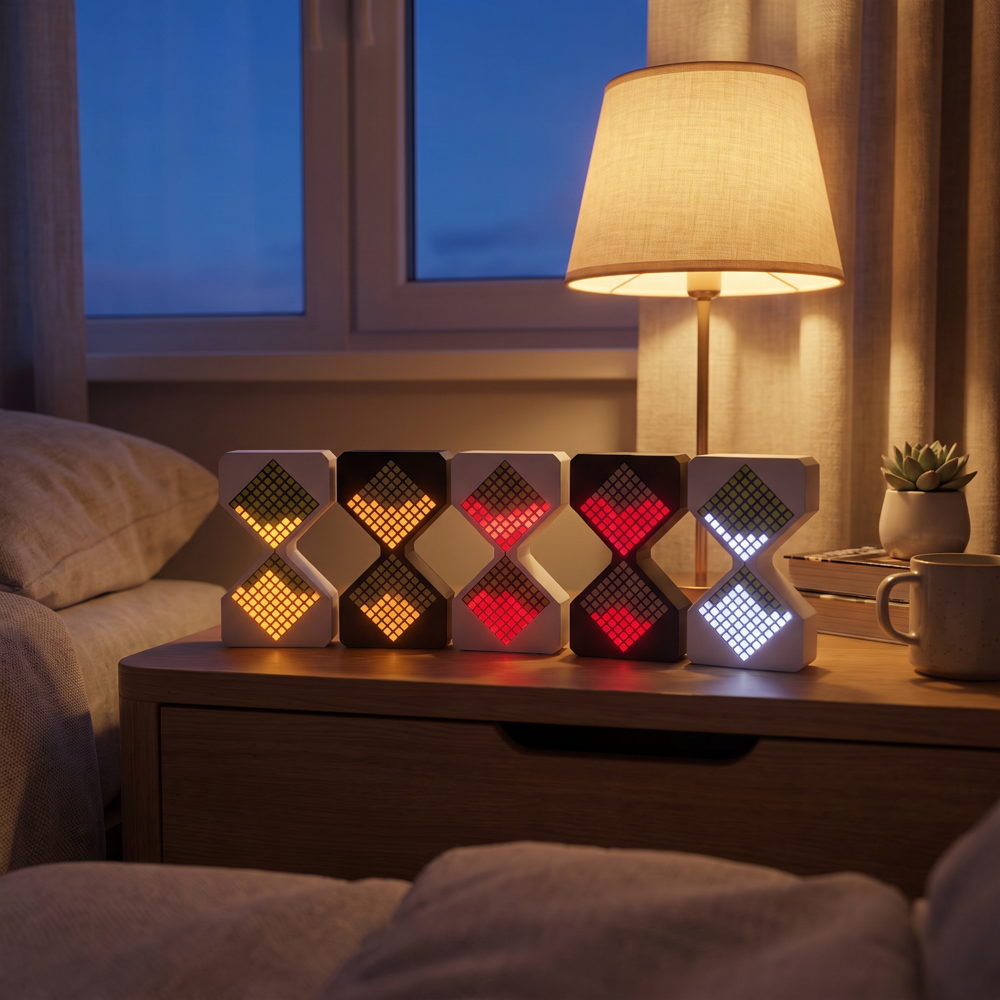 ChronoPixel™ Lampa klepsydra w aranżacji lifestyle